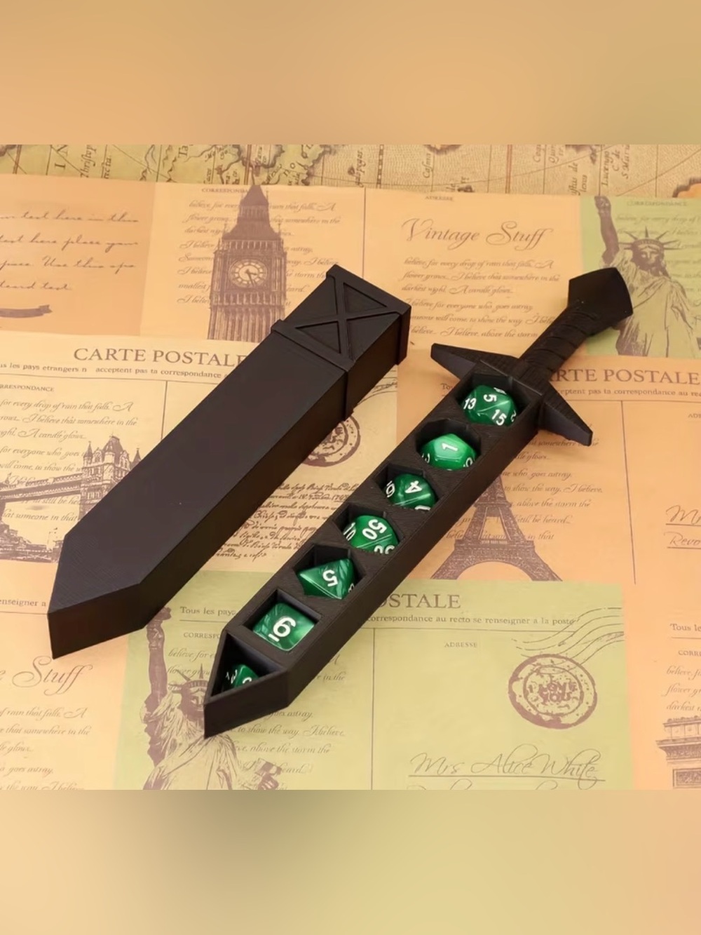 Unbranded Magic the Gathering Dungeons & Dragons 7 Dice Sword Case DND 9.5” NEW